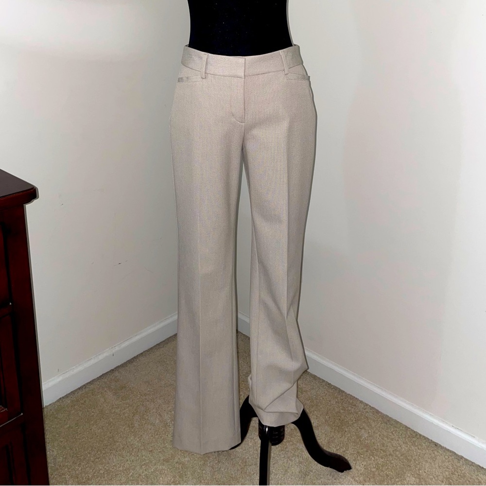 Columnist Barely Boot Mid Rise pants in tan from Express in size 2 regular.